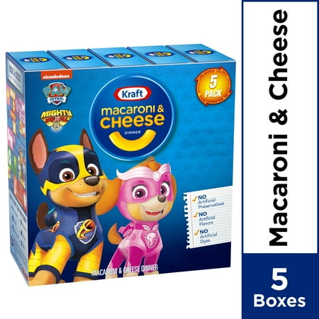 Kraft Mighty Pups Shapes Mac & Cheese Dinner, 5 - 5.5 oz Boxes