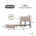 thumbnail image 5 of Full Size Platform Bed Frame, SEGMART Upholstered Platform Bed Frame with Headboard, Metal Bed Frame with Slat Support,No Box Spring Needed, Beige, 5 of 9