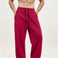 thumbnail image 6 of WJOSBXT Mens Baggy Pants Solid Drawstring Wide Leg Sweatpants 2026 Elastic Waist Jogging Joggers Stretch Loose Straight Leg Travel Trousers 3XL, 6 of 6