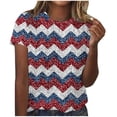 thumbnail image 1 of T-Shirt Décontracté pour Femme à Col Rond Imprimé, Manches Courtes, Été, 1 of 7