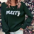 thumbnail image 5 of Suéter navideño de invierno para mujer 2024, suéteres de gran tamaño con cuello redondo rojo y verde, suéteres casuales de manga larga de murciélago, suéteres navideños, 5 of 5