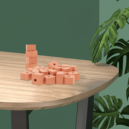 FRCOLOR 20 Pcs Miniatures Model Building Toys DIY Bricks Child 1.4x1.4cm Orange