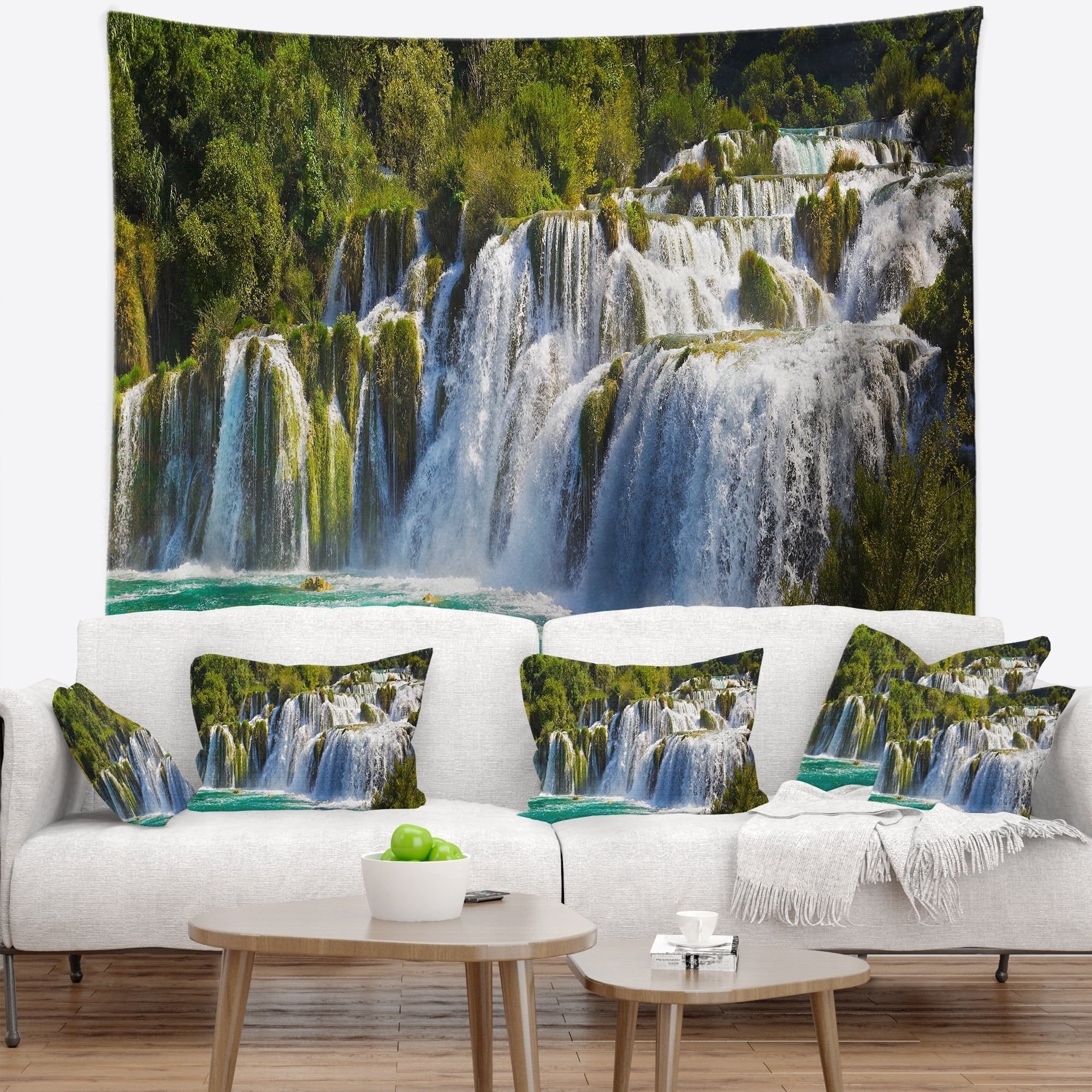 Waterfall Krka Panorama Landscape Photography Throw Pillow /& Cushion Pillow Cover for Living Room Sofa