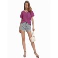 thumbnail image 5 of Women's Short Sleeve V-Neck Shirts Loose Casual Tee T-Shirt, 5 of 6