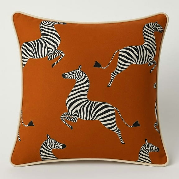 Decorative Zebra Print Throw Pillow - Premium Cotton Cushion, 16"x16", Multiple Colors"