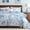 Blue-01, variant on 100% Cotton Floral Comforter 3 Pcs Botanical Queen Bedding Set Yellow Flower Grey Leaf Plant Printed Super Soft Cozy Country Rustic Bed Comforter Set All Season
