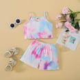 thumbnail image 2 of Mercatoo Toddle Girls Summer Outfit Camisole Gradient Color Tops and Shorts 2Pcs Set Suitable For Children 2 to 8 Kids Clothes, 2 of 7