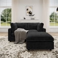 thumbnail image 4 of bokifol 67" Loveseat Sofa with Ottoman for Living Room,Modern Chenille Comfy L Shaped Couch,Black, 4 of 16