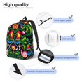 thumbnail image 5 of Balery Roosters and Flowers Vintage Canvas Backpack for Men and Women - Large Capacity, Durable Travel Laptop Bag for School, Work, Hiking, and Outdoor Activities, 5 of 7