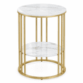 thumbnail image 6 of Wisfor Sintered Stone 2 Tier Sofa Side Table Round Coffee Table Nightstand for Living Room Bedroom, 6 of 13