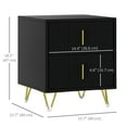 thumbnail image 3 of HOMCOM Nightstand, Bedside Table, Side End Table w/ 2 Drawers, Metal Legs, 3 of 10