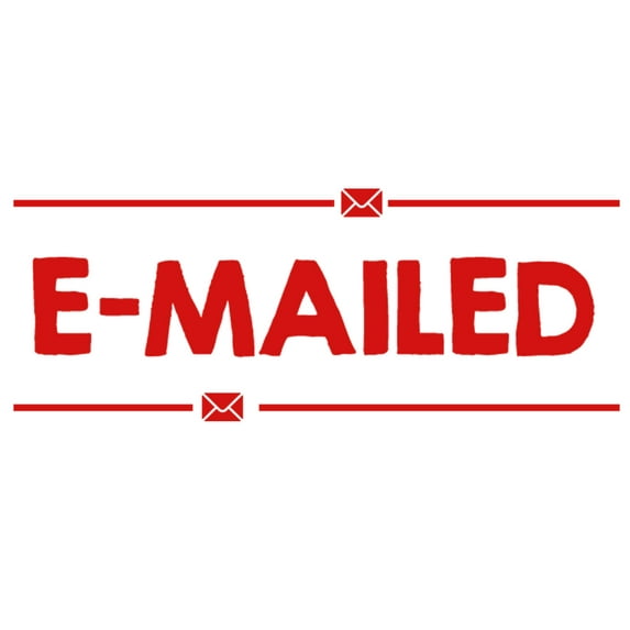 Printtoo E-Mailed Self Inking Rubber Stamp Pre-Inked Office Stamp- Home Office Business Stationery, 47 x 20 mm Red