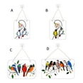 thumbnail image 4 of Window Panel Fowl Shape Hanging Pendant Acrylic Stained Panel Hanging Panel Stained for Home Decoration, 7 fowls, 4 of 8