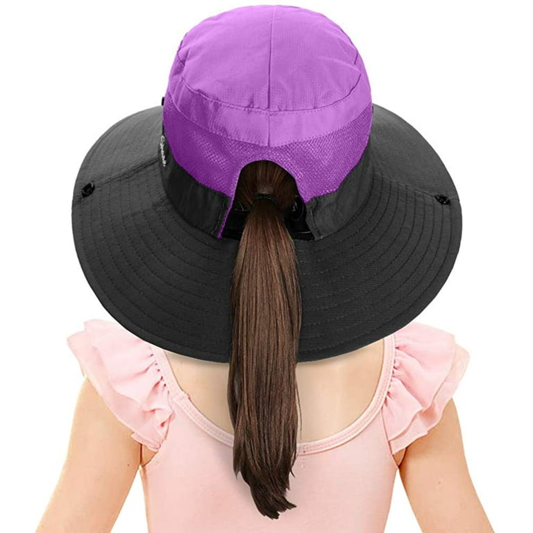 Outdoor UV Sun Hat for Toddler Baby Kids Safari Fishing Hat UPF 50+ Purple  