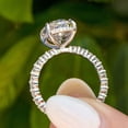 thumbnail image 5 of Cora Jewellery 1.7CT Oval Moissanite Hidden Halo Engagement Ring For Women , 14K Yellow Gold, 5 of 6