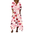 thumbnail image 2 of Blmnix Dress Women Boho Dresses Popover Mumu Dresses Under Dress Short Sleeve Maxi V-Neck with Pockets Dresses for Women Casual,XXL, 2 of 6