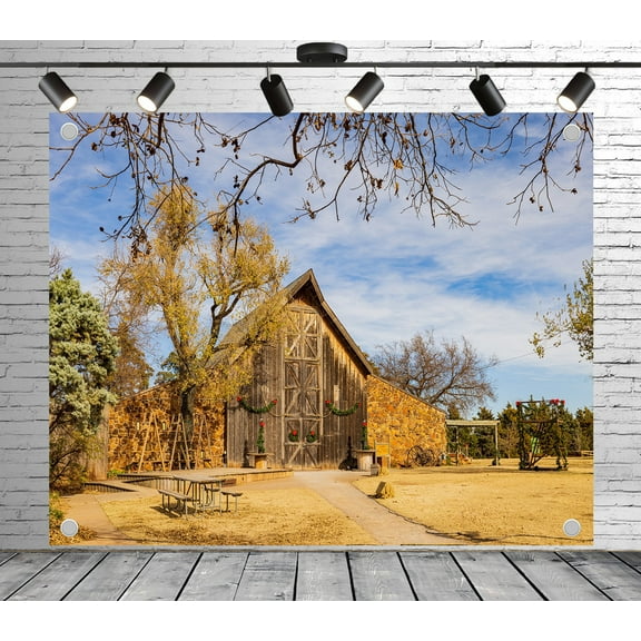 7x5ft Rustic Backdrop Wood Panel Barn Photo Backdrop Autumn Background for Theme Party Wedding Birthday Baby Shower Decoration Banner Photo Booth Props