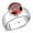 Garnet, variant on Women High Polished Stainless Steel Ring with AAA Grade CZ in K2 - Size 6