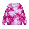 thumbnail image 5 of Lilgiuy Little Girls Tie Dye Jogging Sweatshirts Loose Casual Long Sleeve Round Neck Skin-friendly Pullover Sweatshirt Spring Fall Top Activewear Hot Pink(1-12 Years), 5 of 5