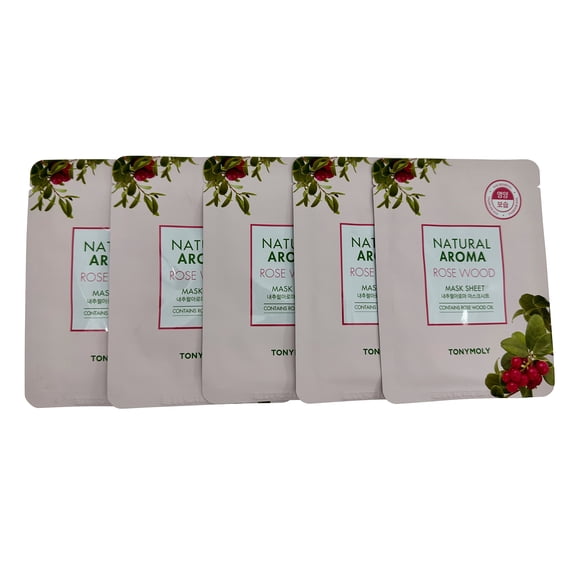 TonyMoly Natural Aroma Rose Wood Mask Sheet Set of 5 All Skin Types