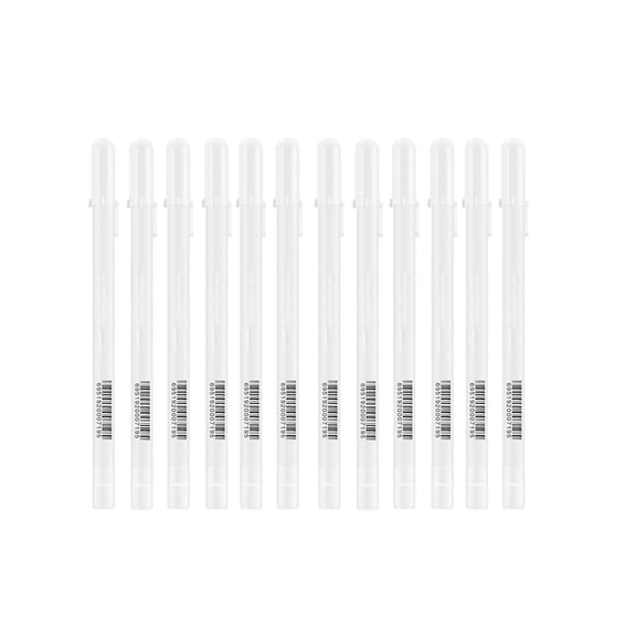 Zzbeans Fine Point White Gel Pens, 0.8mm Tip White Ink Pens for Dark Paper, Waterproof Archival Gel Pen Set for Drawing Illustration Sketching Adult Coloring Books