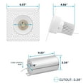 thumbnail image 5 of Luxrite 3 Inch Trimless LED Recessed Lighting, 15W, 1100LM, 5CCT Selectable 2700K-5000K, Dimmable Ceiling Spotlight, CRI 90, Damp & IC Rated, Plaster Downlight, ETL Listed 6 Pack, 5 of 7