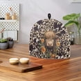 thumbnail image 4 of HELLHERO Highland Cow Leopard Print Teapot Protective Keep Warm Dust Proof Easy to Clean Polyester Canvas for Hotel, 4 of 8