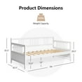 thumbnail image 4 of Giantex Twin Size Wooden Slats Daybed Frame, Sturdy Sofa Support Platform W/Rails and Full Wooden Slats Support, Home Furniture for Bedroom Living Room, White, 4 of 8