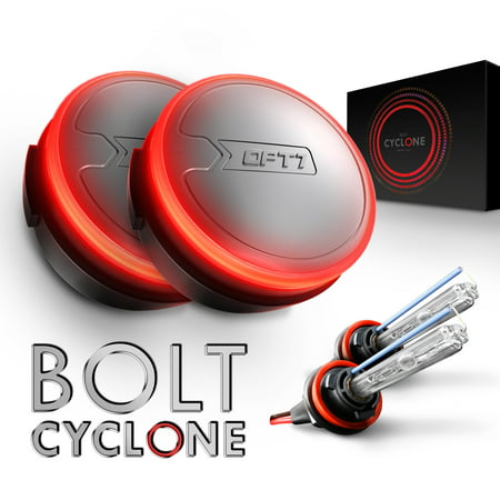 OPT7 Cyclone AC 55W HID Kit - 4x Brighter - 6x Longer Life - All Bulb Sizes and Colors - 2 Yr Warranty - H11 H8 H9 [6000K Lightning Blue Xenon