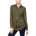 thumbnail image 1 of I.N.C Blouse à Nouer devant pour Femmes, Vert, Moyen, 1 of 1
