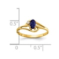 thumbnail image 2 of Solid 14k Yellow Gold 5x3mm Oval Sapphire Blue September Gemstone VS Diamond Engagement Ring Size 5 (.012 cttw.), 2 of 3