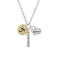 thumbnail image 2 of Delight Jewelry Goldtone Large Disc Letter - F - 3/4'' Always My Mother Bar Zoe Necklace, 2 of 4