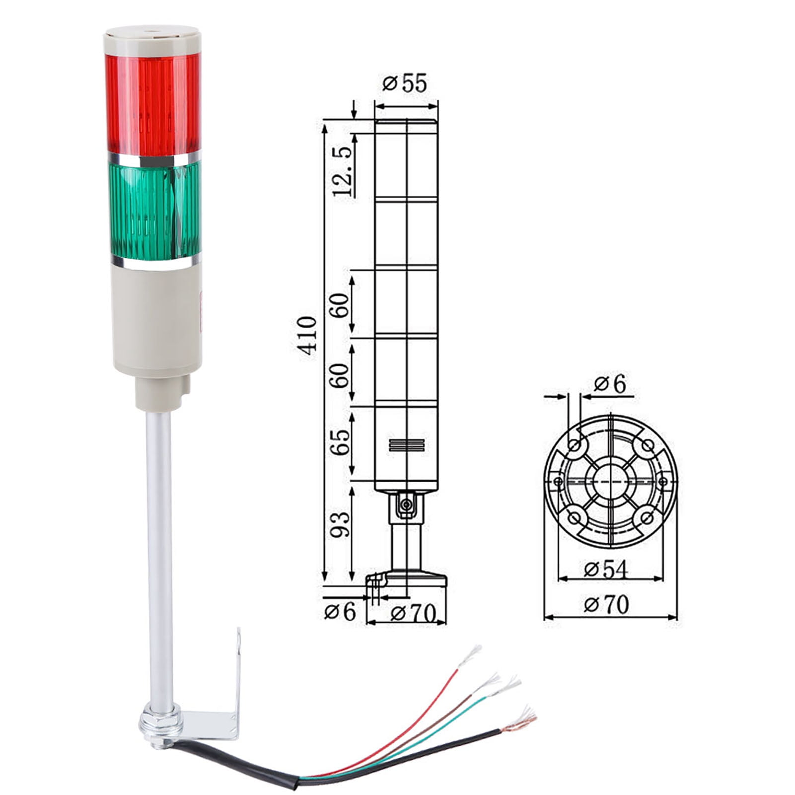 Ampoule Balise Rouge Et Verte 220V - Lampe Avertisseur Urgence Équipement Mécanique