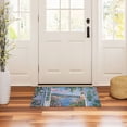 thumbnail image 3 of Yayeee Doormat for Indoor Entrance 32" x 20" Non Slippery Floor Rug, Blue Floral Window, 3 of 8
