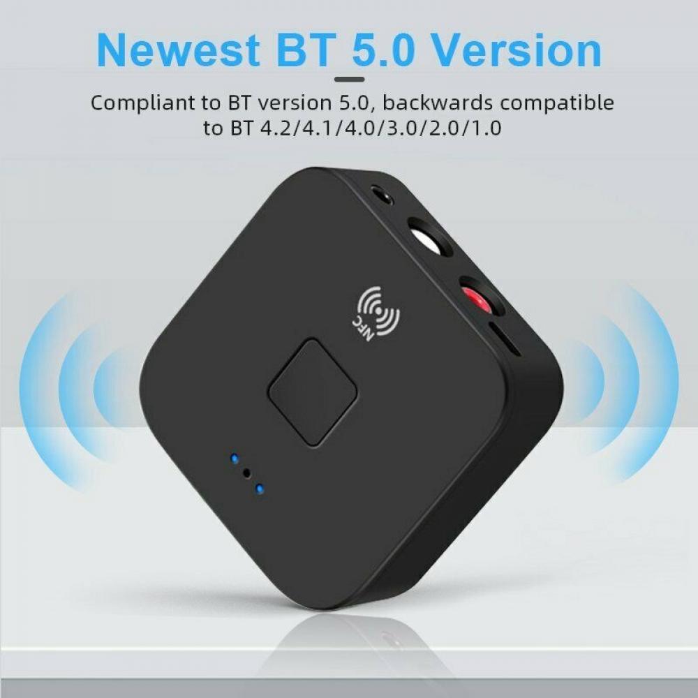 Bluetooth 5.0 Audio Receiver Adapter，NFC Wireless Bluetooth Extender,3.5mm AUX or RCA Input Speaker,Amplifier, Car Audio,Headphone,Home Stereo Theater System,Stereo Audio Component Receivers - image 5 of 15