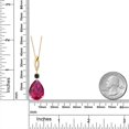 thumbnail image 6 of 925 Silver and 10K Yellow Gold Red Created Ruby and Black Onyx and Lab Grown Diamond Pendant Necklace for Women | 13.34 Cttw | Gemstone July Birthstone | Pear Shape 18X13MM | With 18 inch Chain, 6 of 6