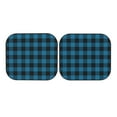 thumbnail image 7 of Daiia Blue Black Plaid 2PCS Car Windshield Sun Shade, Foldable Sun Shield for Car Front Window, Auto Sun Blocker Visor Protector Universal for Truck SUV Pickup-Small, 7 of 7