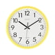 thumbnail image 1 of Reloj de pared minimalista de 10 pulgadas para colgar en la pared, silencioso y creativo, para decoración, sin pilas (amarillo), 1 of 5