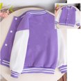 thumbnail image 2 of Letdown Boys Girls Varsity Jacket Colorblock Letterman Baseball Bomber Coat School Outwear Casual Varsity Jacket School Bomber Jackets, 2 of 7