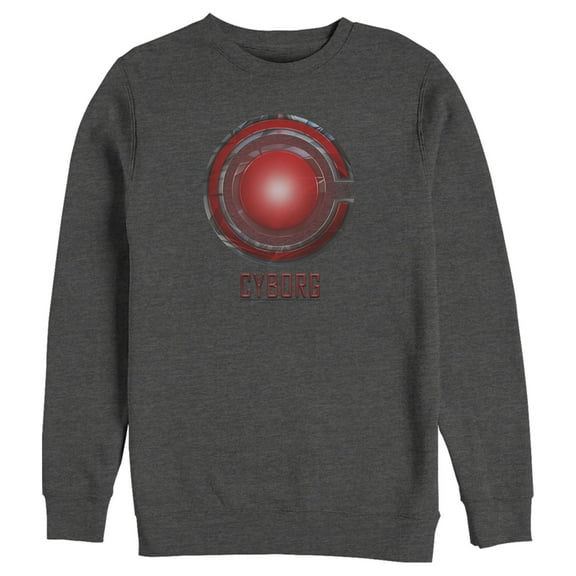Men's Zack Snyder Justice League Cyborg Logo Sweatshirt Charcoal Heather X Large