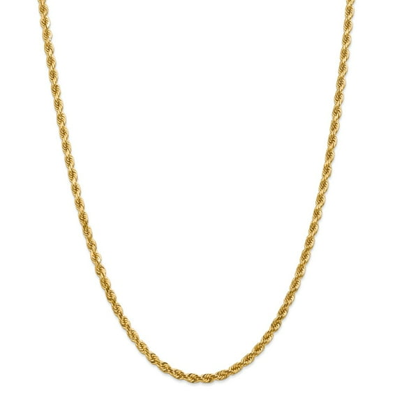 14k 4mm Diamond-Cut Rope with Lobster Clasp Chain