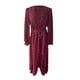 thumbnail image 4 of Vestido largo boho con cuello en V y manga larga para mujer - Aterciopelado con abertura, poliéster, vestido de cóctel para bodas y fiestas, 4 of 4