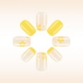 thumbnail image 7 of 24x Yellow French Tip Full Covers False Nails Flowers Press On Nails Short Square On Nails Acrylic Nails for Daily, 7 of 7