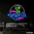 thumbnail image 4 of Craftnamesign Chippin Dippin Margarita Sippin Neon Sign, Bar Club Decor, 4 of 4