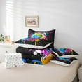 thumbnail image 6 of Feelyou Cartoon Basketball Boys Bedding Comforter Set 7 Pieces, Art Graffiti Splash Full Bedding Set, Video Ball Game Reversible Fitted Sheet Flat Sheet, Lightweight Room Decor, 6 of 8