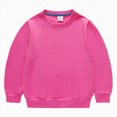 thumbnail image 4 of CAUYDY Girls Casual Crewneck Sweatshirts Long Sleeve Color Solid Loose Fit Fall Cute Pullover Tops(L101-Hot Pink,6-7 Y), 4 of 4