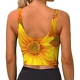 thumbnail image 4 of Picia 3D Sunflowers Sports Bra for Women,Padded Strappy Sports Bras Medium Support Yoga Bra with Removable Cups,Running Yoga Bra-Small, 4 of 9