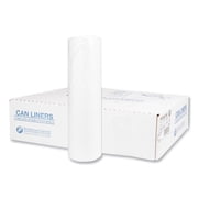 Inteplast HDPE Can Liners, 14 Microns, 43 x 48, Natural, Pack Of 200 Liners