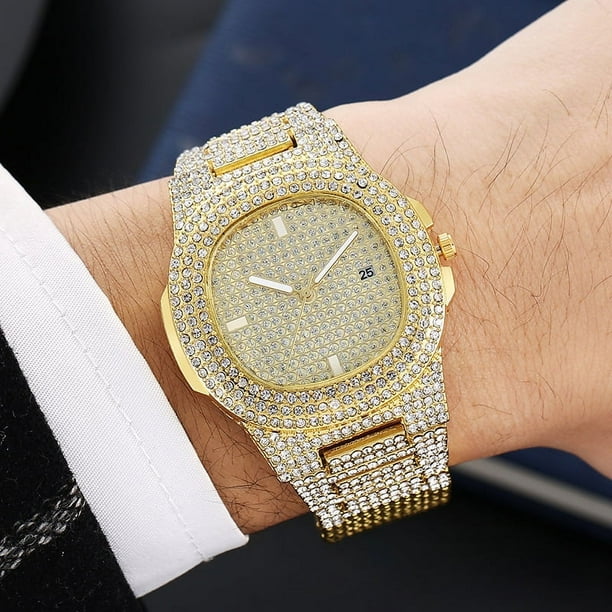 Hip Hop Relojes En Diamantes Reloj De Pulsera De Cuarzo Hiphop