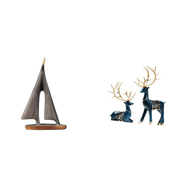 Escultura de velero,Estatua de velero,decoración de barco de vela,velero,Figura decorativa de resina con forma de velero,Estatua de ciervo alce,Figuras de ciervos y alces,decoración para el